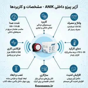 آژیر پیزو داخلی آنیک